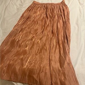 Satin Pink Orange Maxi Skirt